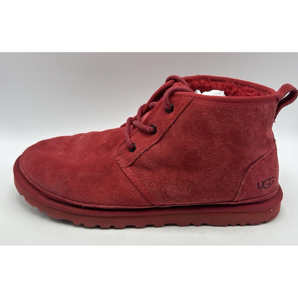 UGG Boots Mens 10 Red Shearling Lace Up Casual Neumel 3236